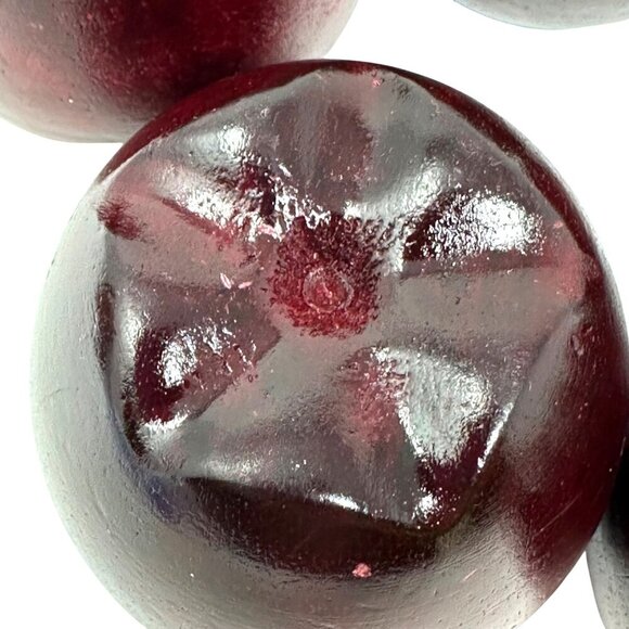 Set Of 5 Red Wooden Apples Rustic Farmhouse Kitchen Bowl Filler Decor Primitive - Picture 3 of 15